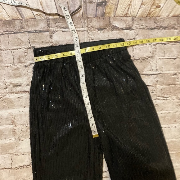 NWT DOSE black sparkly sequin party flair pants size S. - Picture 9 of 10